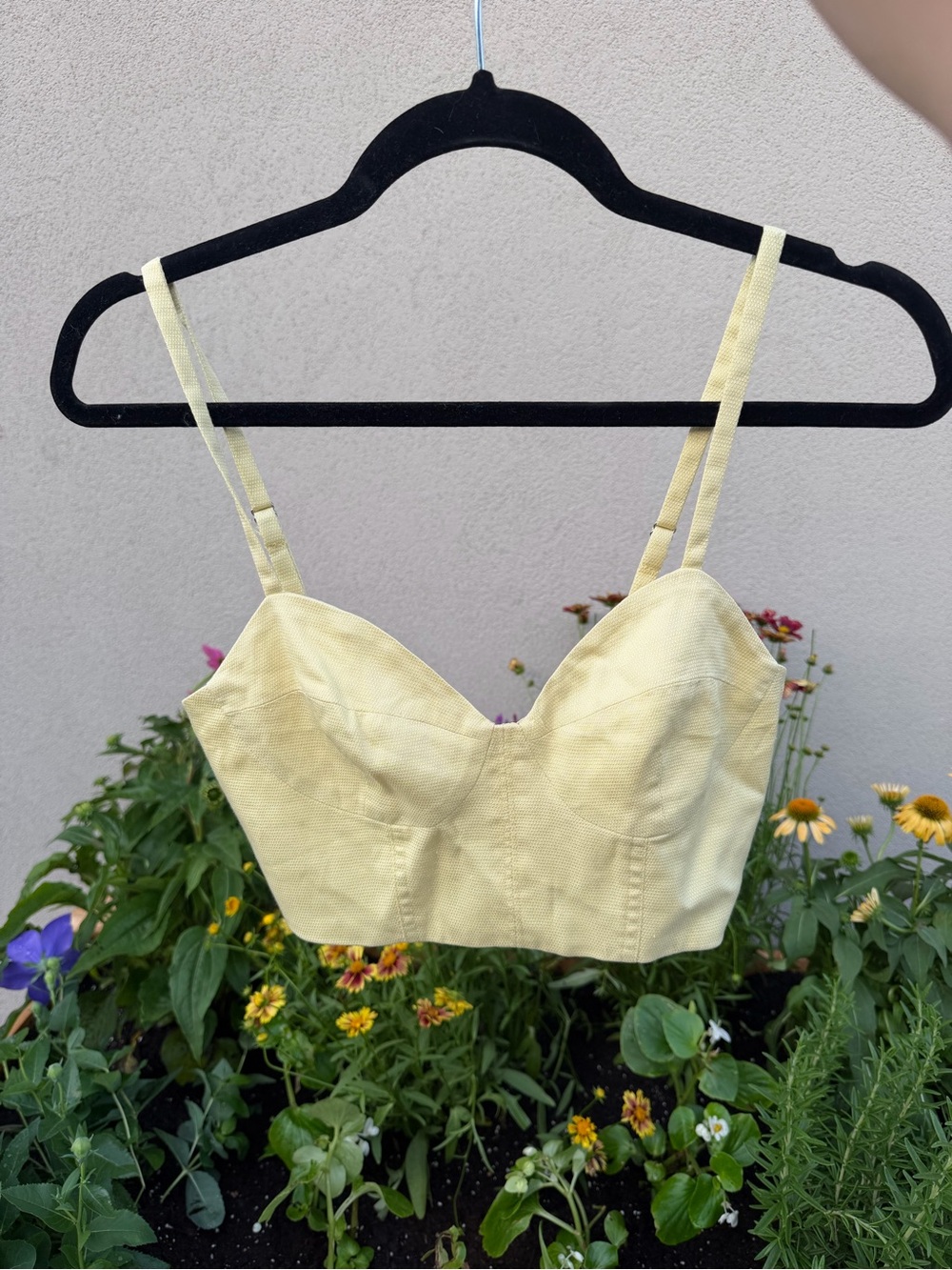 Light Yellow Cropped Bustier Cami